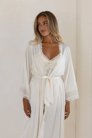 Camellia Robe- Ivory- PRESALE will ship by November 1st
