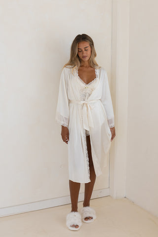 Camellia Robe- Ivory- PRESALE will ship by November 1st