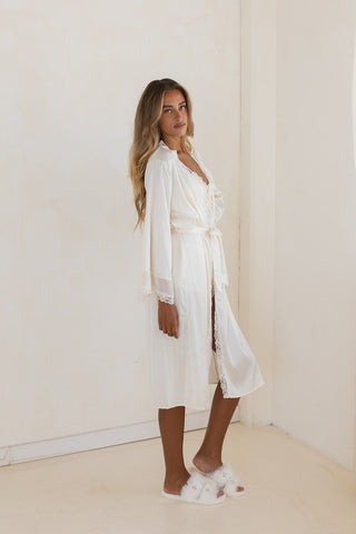 Camellia Robe- Ivory- PRESALE will ship by November 1st