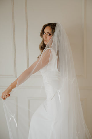 Bow-Adorned Veil