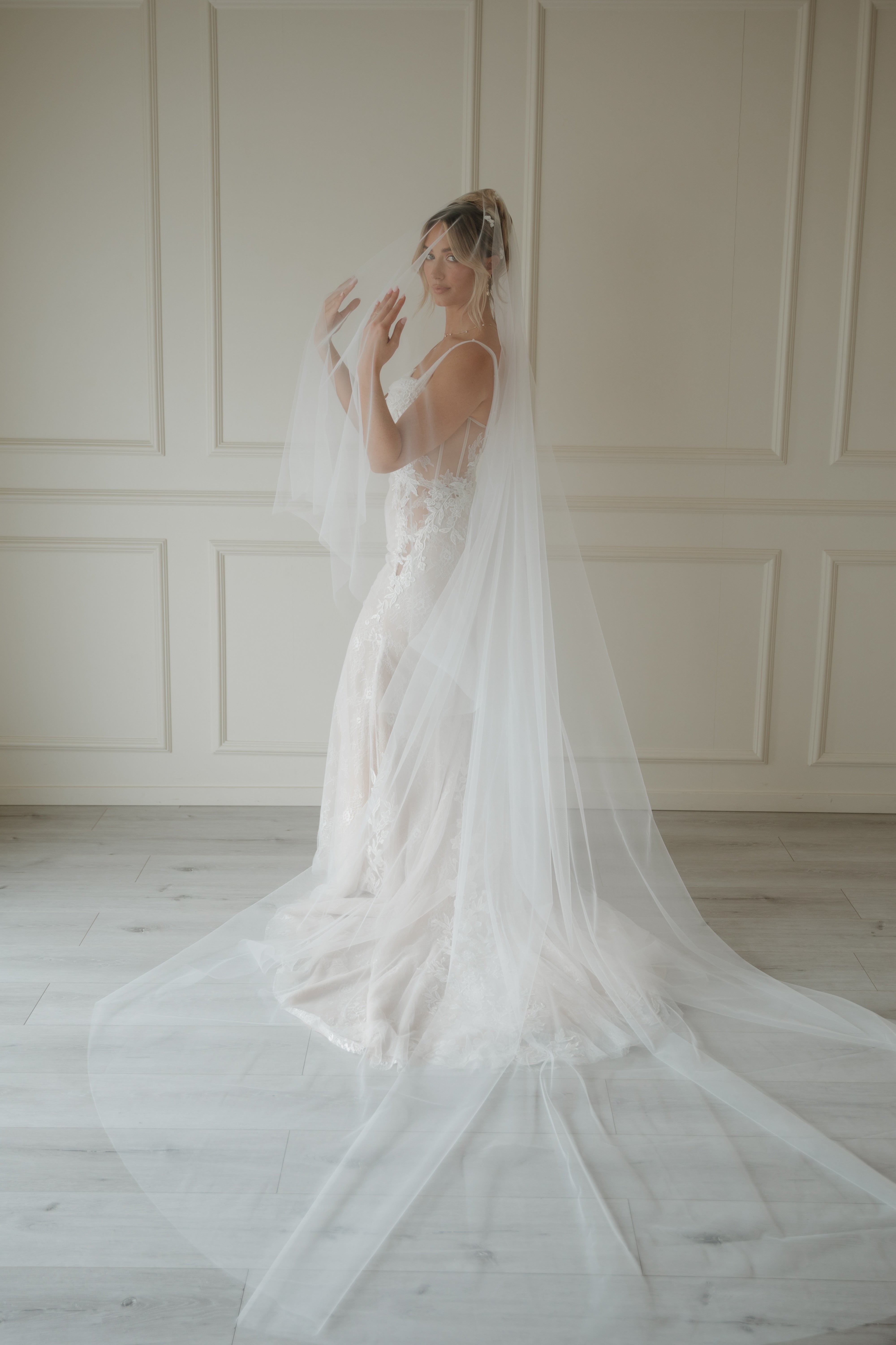 layered veil dress The Aya Double-Layered Veil