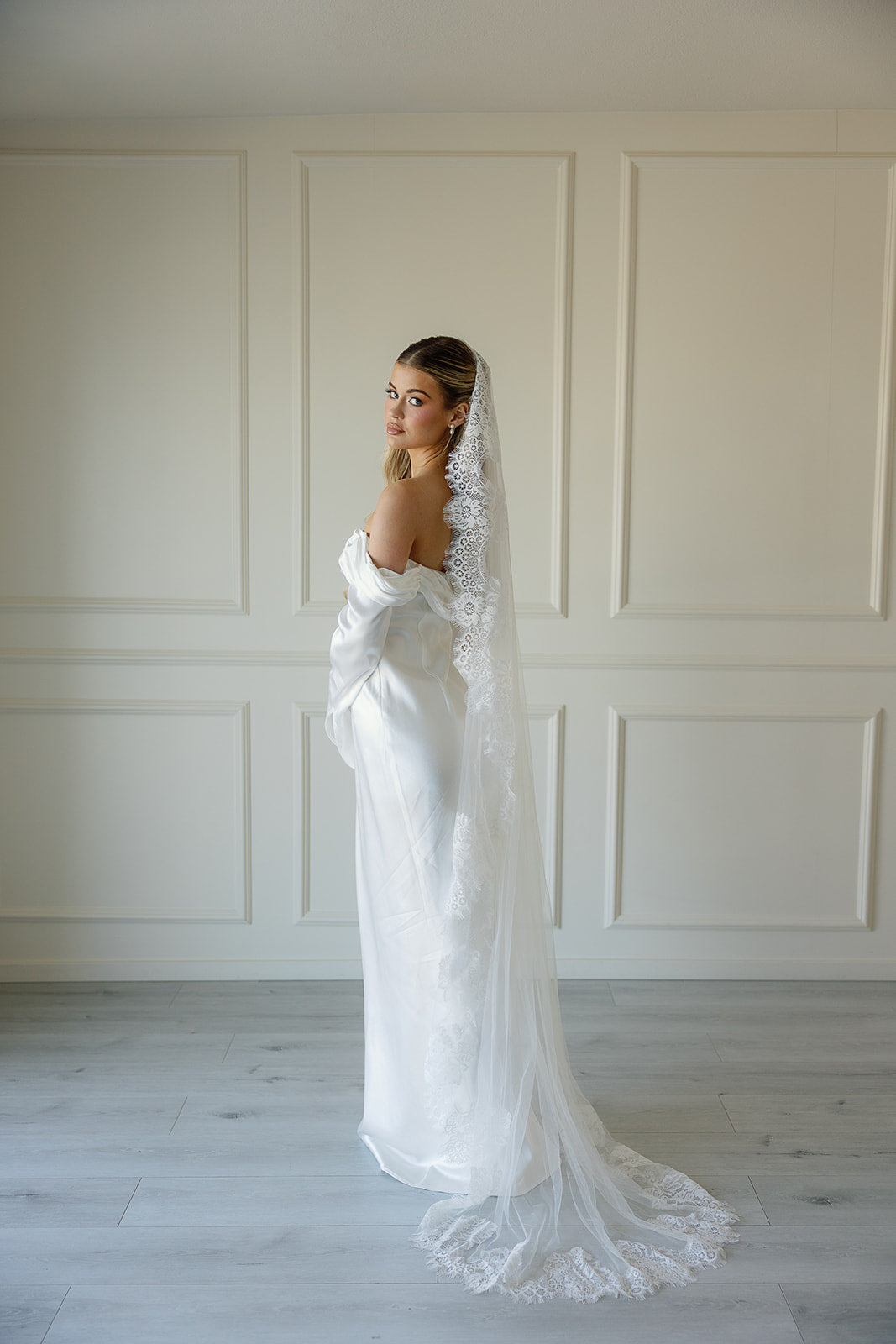 bridal dress veil The Emily Mantilla Veil
