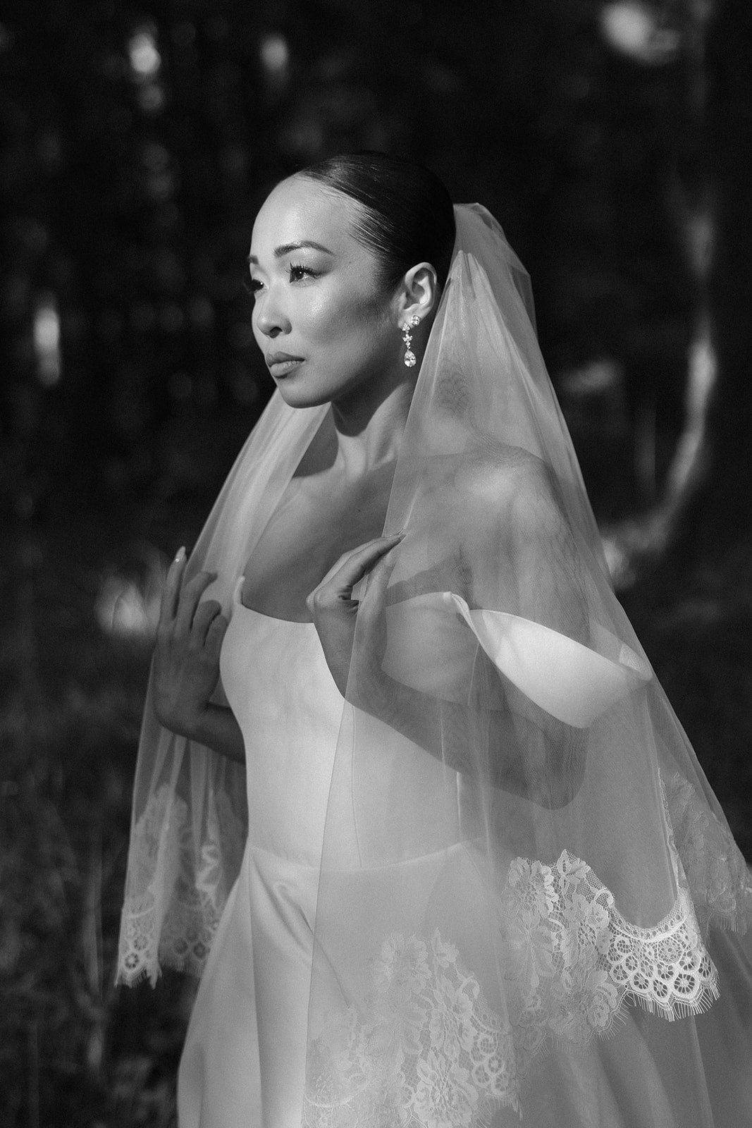 white wedding dress black veil Stunning Black Wedding Veil